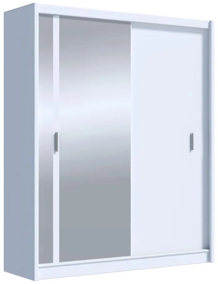 Šatní skriňa so zrkadlom SABRINA 180x215 cm biela