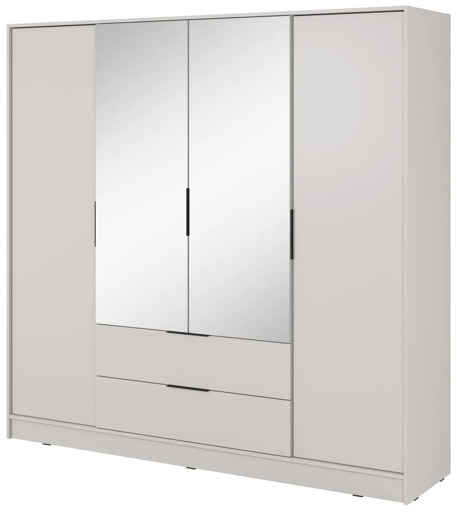 Šatní skříň Kelly 4D 206 cm se zrcadlem kašmír
