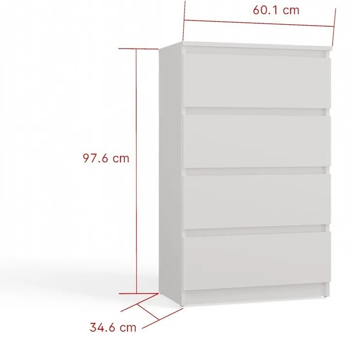 Komoda MALWA M4 60 cm biela