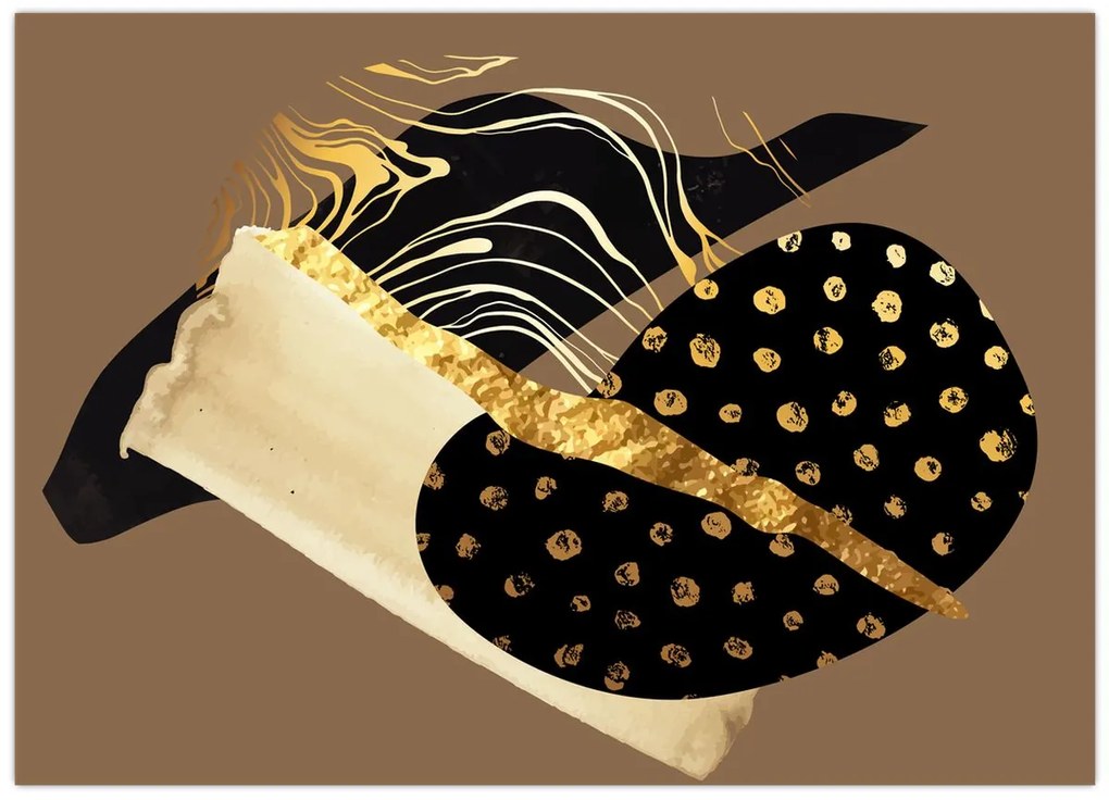 Obraz - Abstrakcia golden brown N⁰1 (70x50 cm)