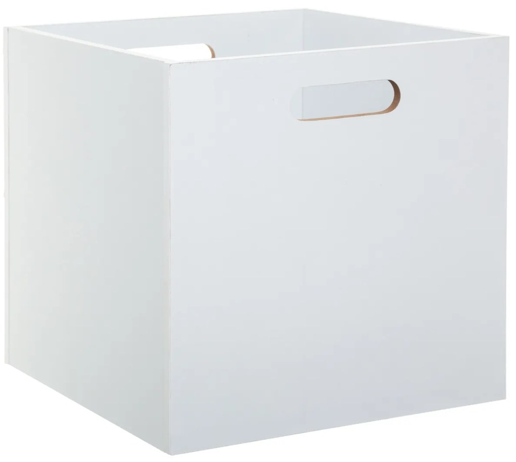 Úložný box Wood, 31x31x31 cm, biela