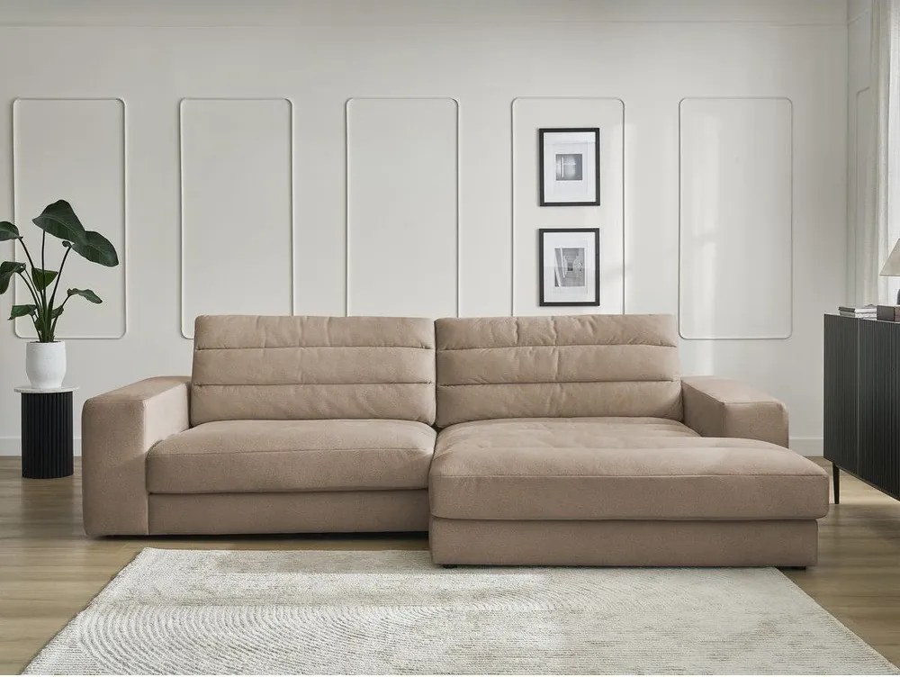 Taupe zamatová rohová pohovka (pravý roh/s leňoškou) Sierra – Bobochic Paris