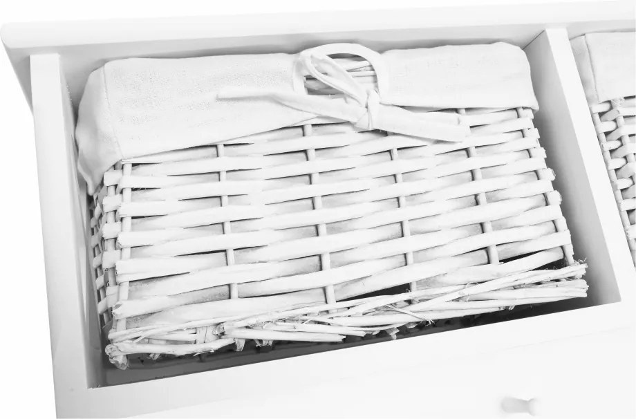 Vešiaková polica s košíkmi Rafaello, biela