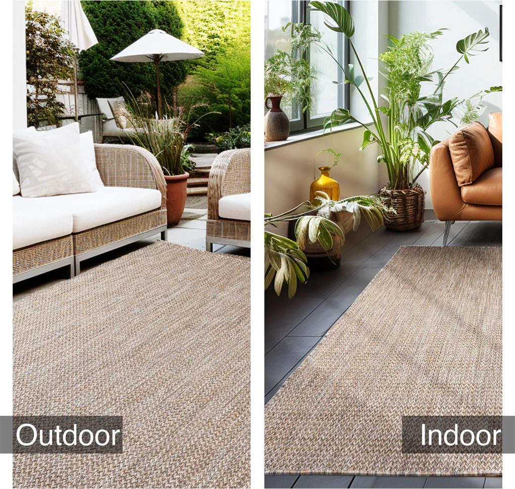 Ayyildiz, Kusový koberec Zagora 4511 Beige – na von aj na doma, 120x170, béžová, chodba / predsieň