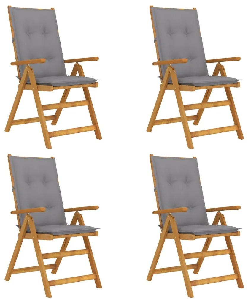 Záhradné sklápacie stoličky 4 ks s podložkami akáciový masív 3065363