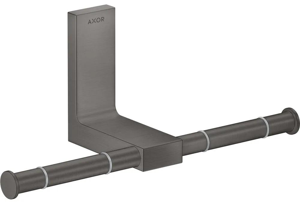 AXOR Universal Rectangular držiak toaletného papiera (pre 2 rolky papiera), kartáčovaný čierny chróm, 42657340
