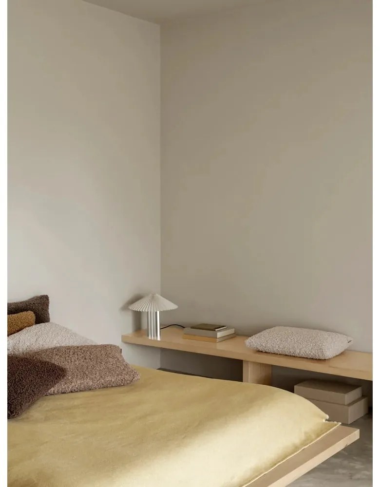 Béžové úložné boxy v súprave 2 ks s vekom z umelej kože 40x30x11 cm Sahla – Blomus