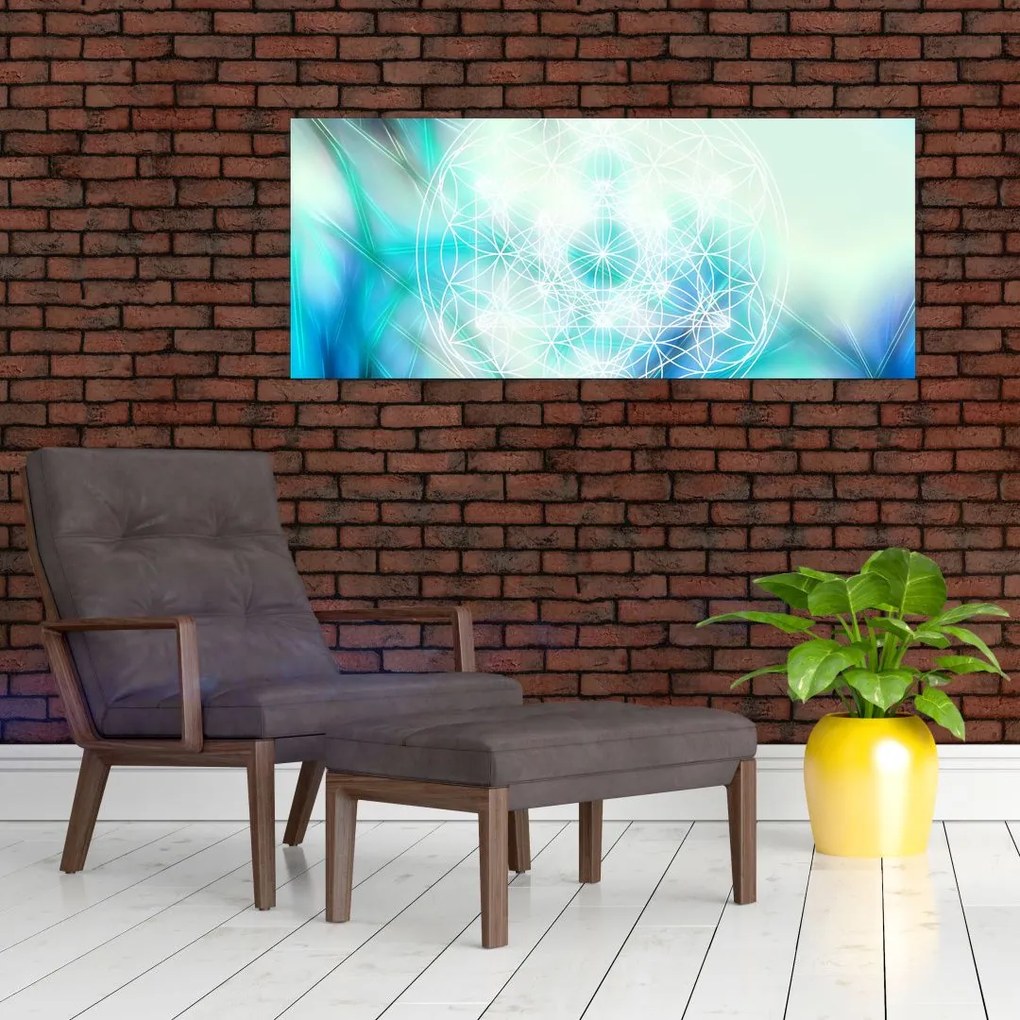 Obraz - Merkaba v tyrkysovom pozadí (120x50 cm)