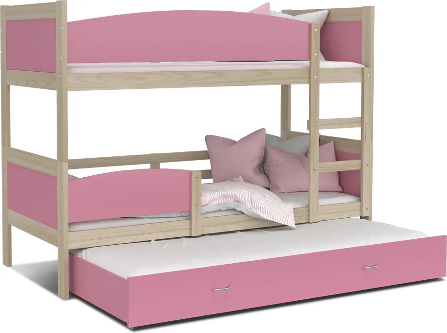 GL Poschodová posteľ Swing 3 Color 190x80 Farba: Ružová