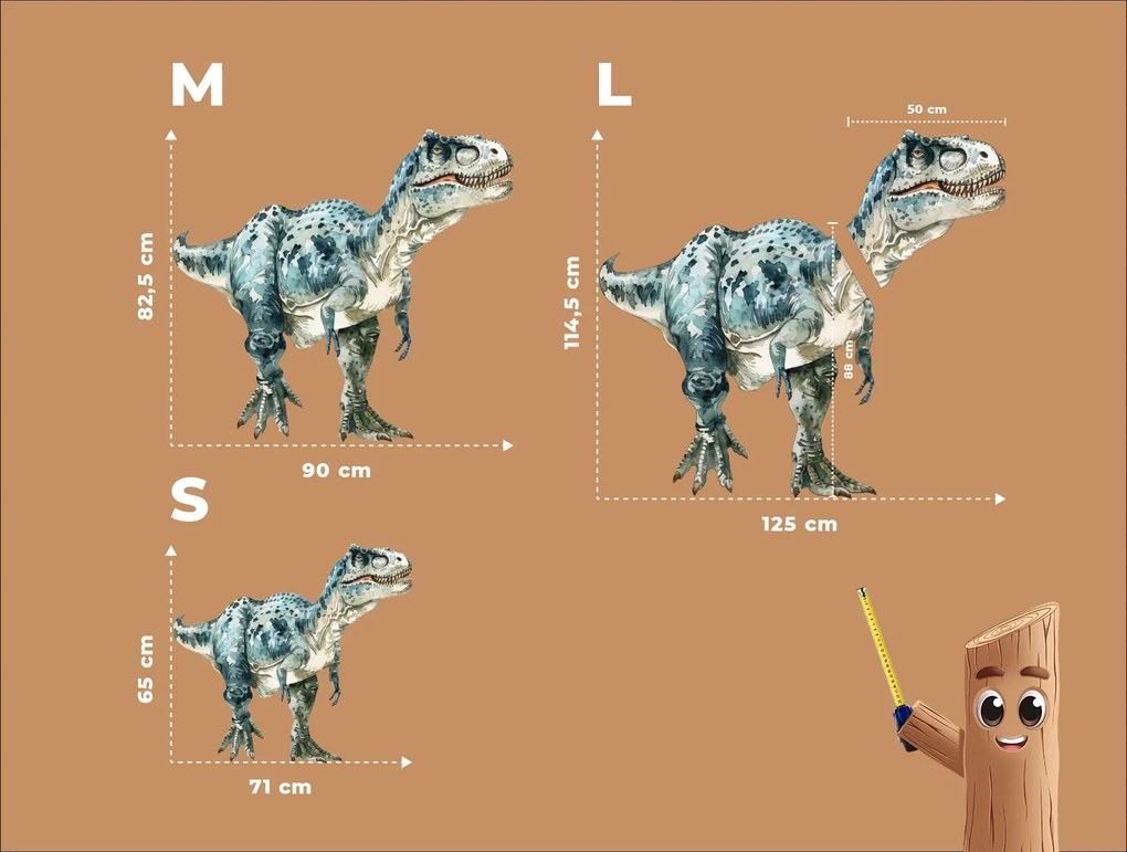 drevko | Detská dekorácia Alosaurus 65 x 71 cm