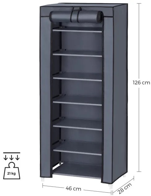 Botník s prachu-odolnou látkou sivý RXJ024G02