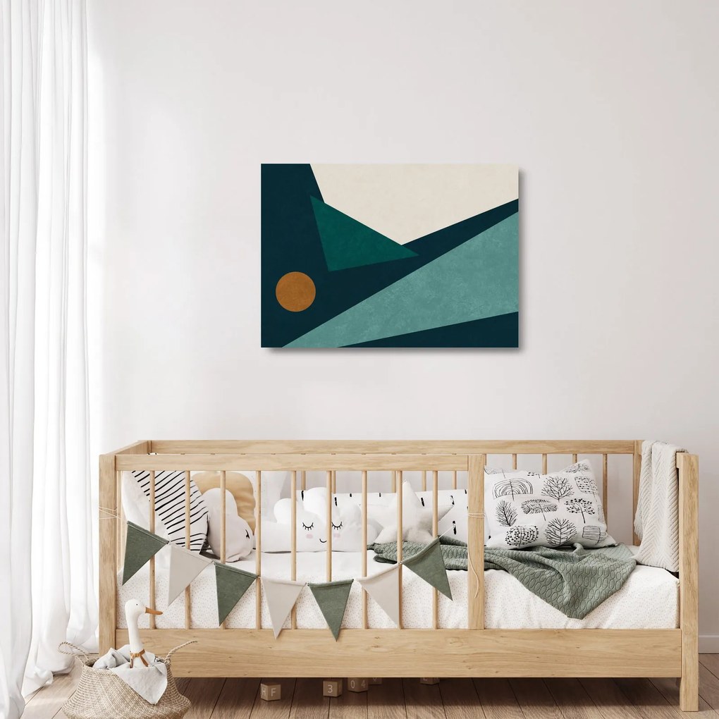 Sklenený obraz - Kubistická abstrakcia (70x50 cm)