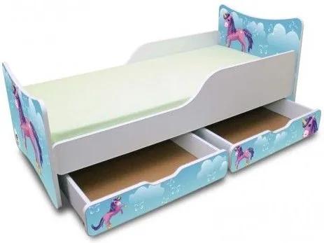 MAXMAX Detská posteľ 180x90 cm so zásuvkou - Jednorožec V OBLAKOCH 180x90 pre dievča ÁNO