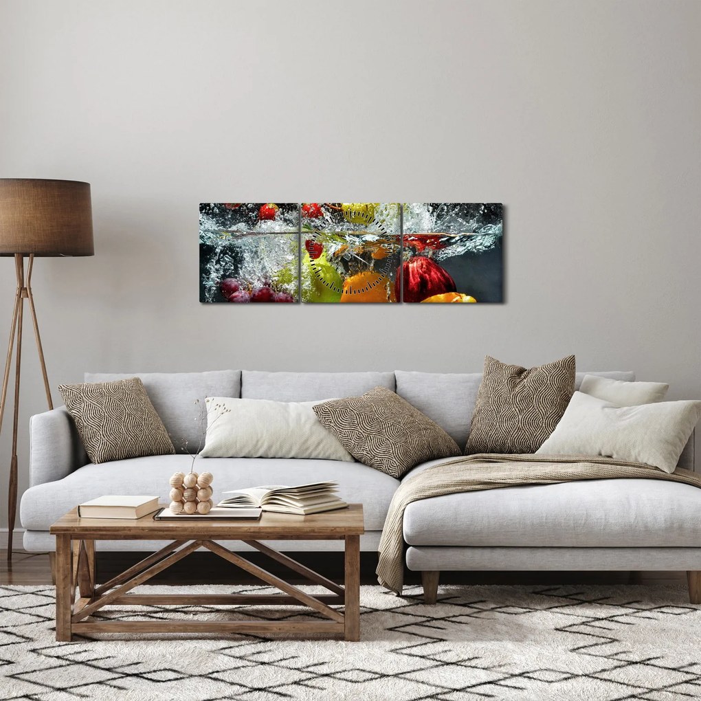 Obraz - Ovocie (s hodinami) (90x30 cm)