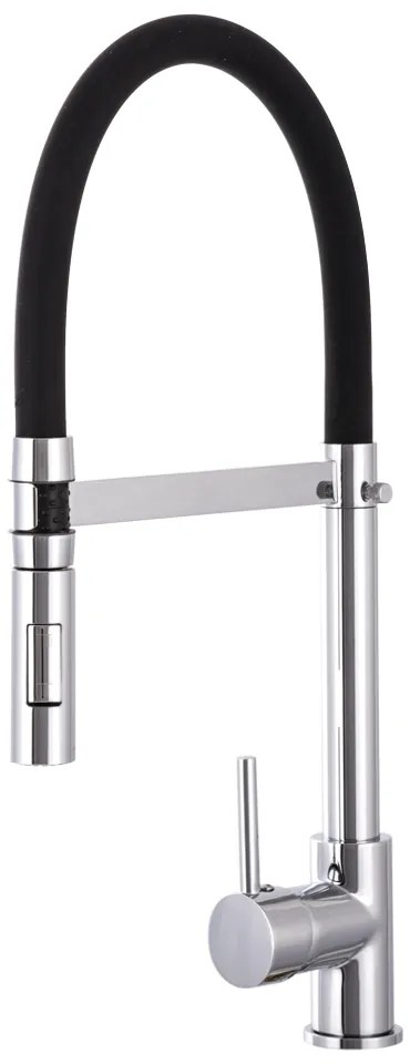 Gamma Vento, drezová batéria s elastickým ramenom a 2-funkčným výtokom, čierna-chrómová, GMA-BVOK-CH