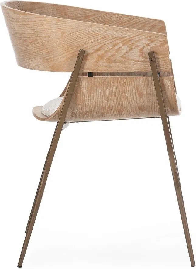 Čalúnené jedálenské kreslá v súprave s podrúčkami 2 ks v prírodnej farbe Naia – MOME