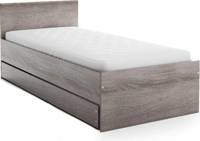 Posteľ ELISA 90 x 200 cm, dub lanýžový Rošt: Bez roštu, Matrac: Matrac SOMMERA 18 cm