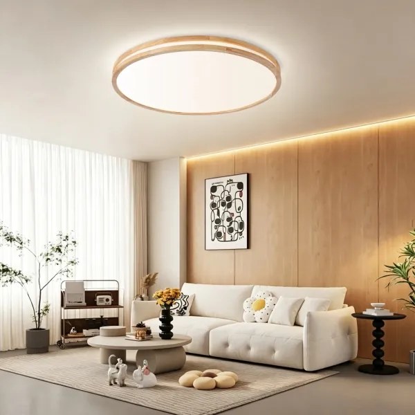Brilagi - LED stmievateľné svietidlo MOLINA LED/100W/230V 3000-6000K dub, priemer 80 cm + diaľkový ovládač