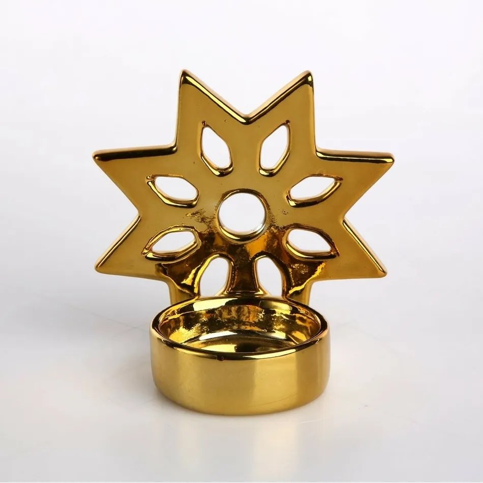 Altom Porcelánový svietnik na čajovú sviečku Star, 9,5 x9,5 cm