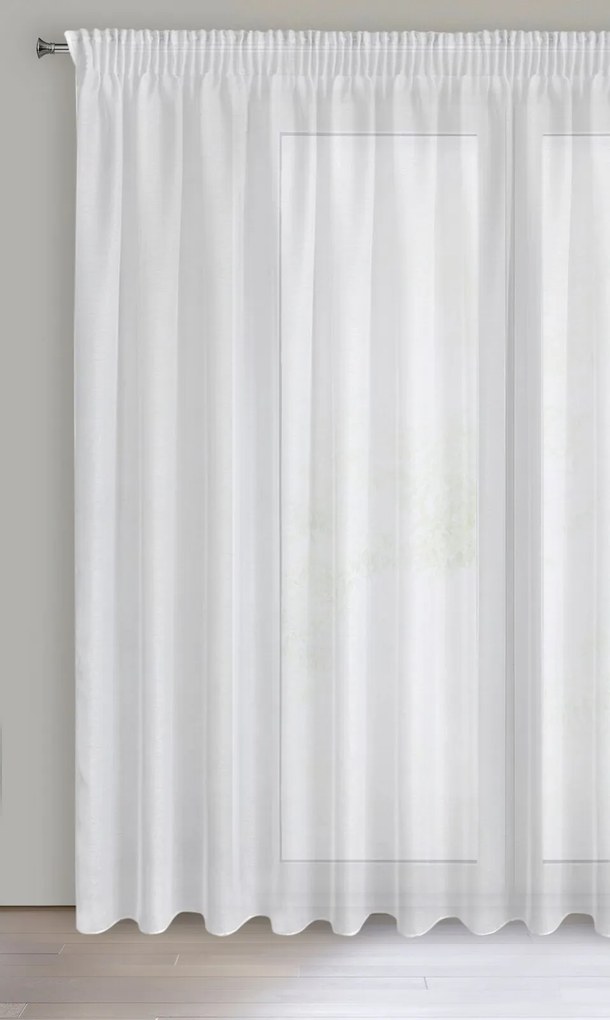 ZÁCLONA NA PÁSKE REBECCA 400X250 CM BIELA