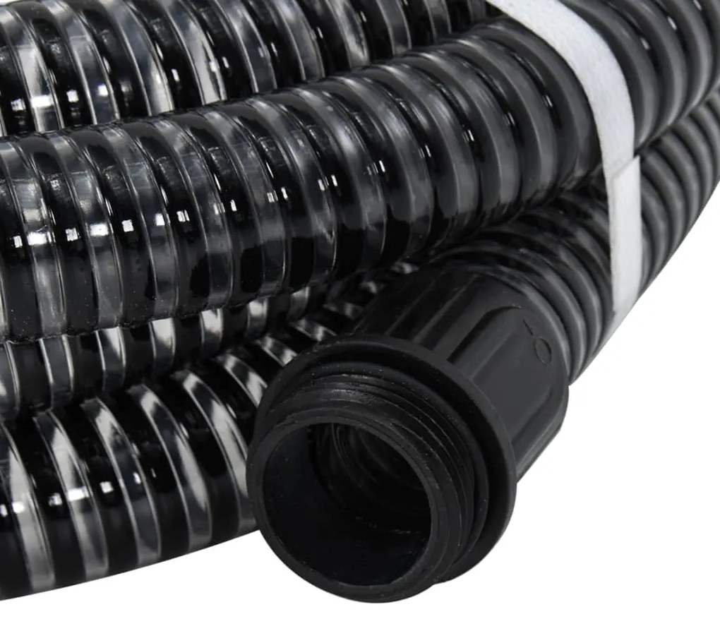 Odsávacia hadica s mosadznými spojkami, čierna 1,1" 15 m, PVC