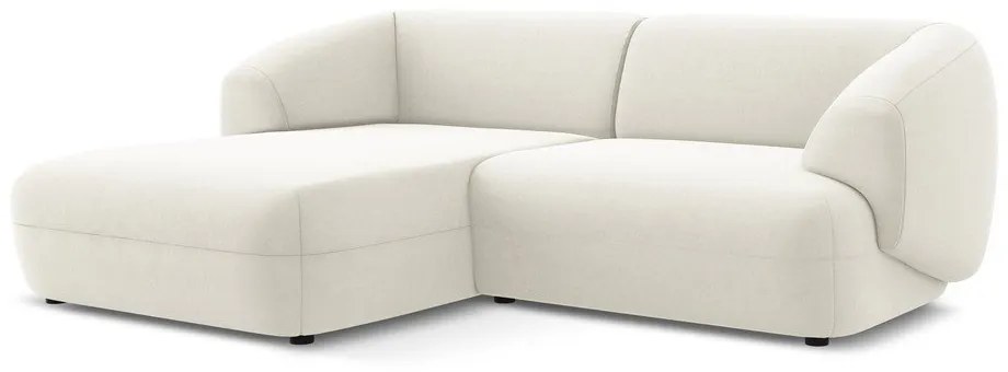 Biela zamatová rohová pohovka (ľavý roh) Moana – Makamii