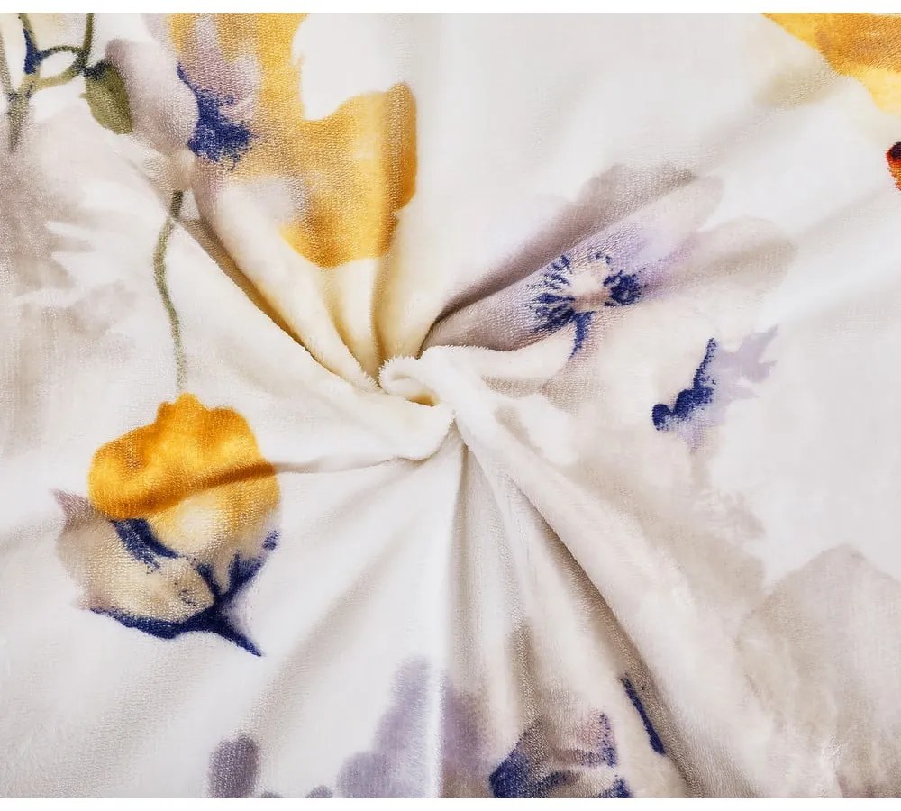 Biele mikroplyšové obliečky na jednolôžko 140x200 cm Blossom – My House