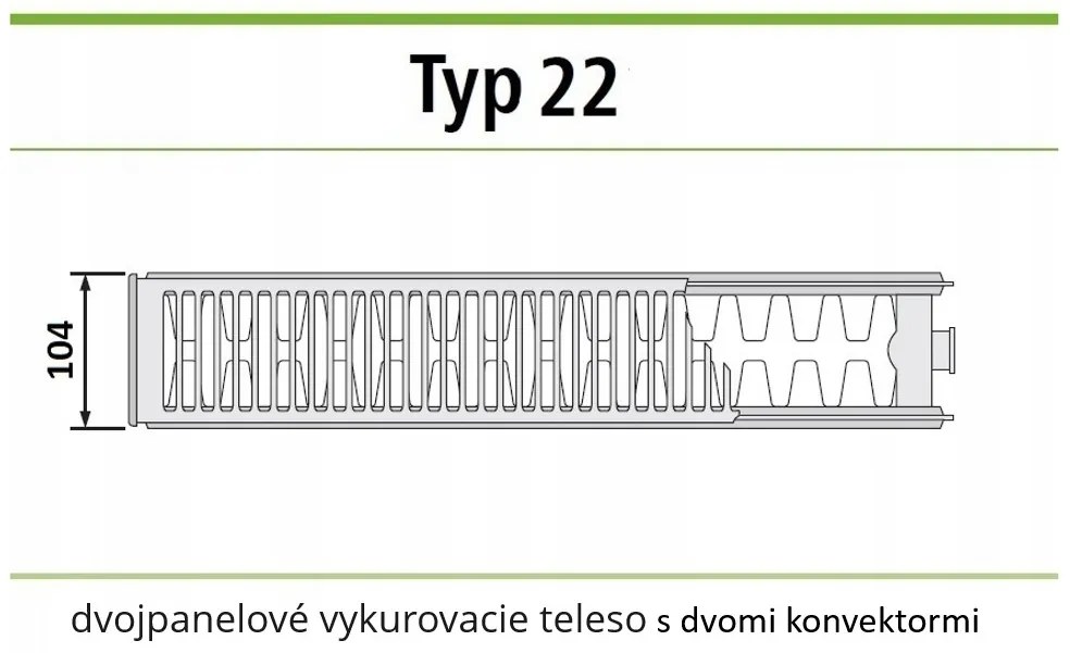 Invena Prov K22, panelový radiátor 600x800 mm s príslušenstvom 1326W a bočným pripojením, biela, INV-UG-91-608-A