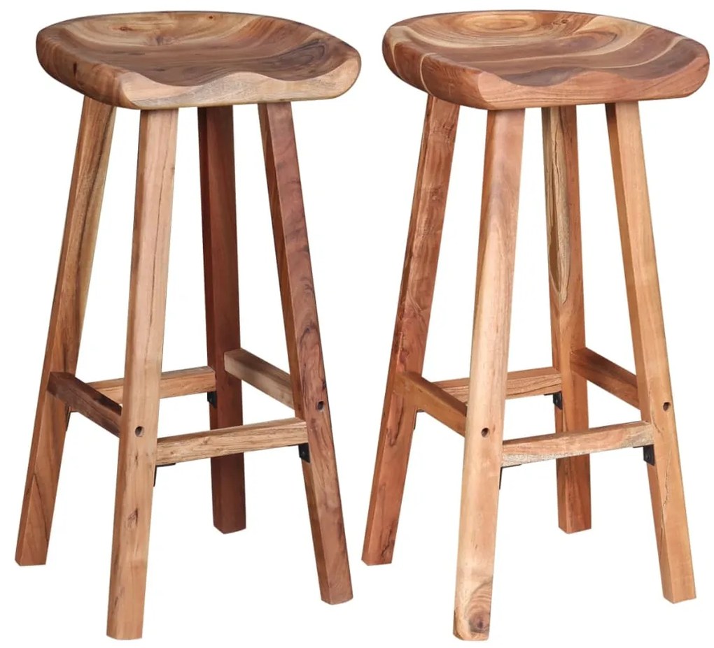 vidaXL Barové stoličky z akáciového dreva, 2 ks, 38x37x76 cm