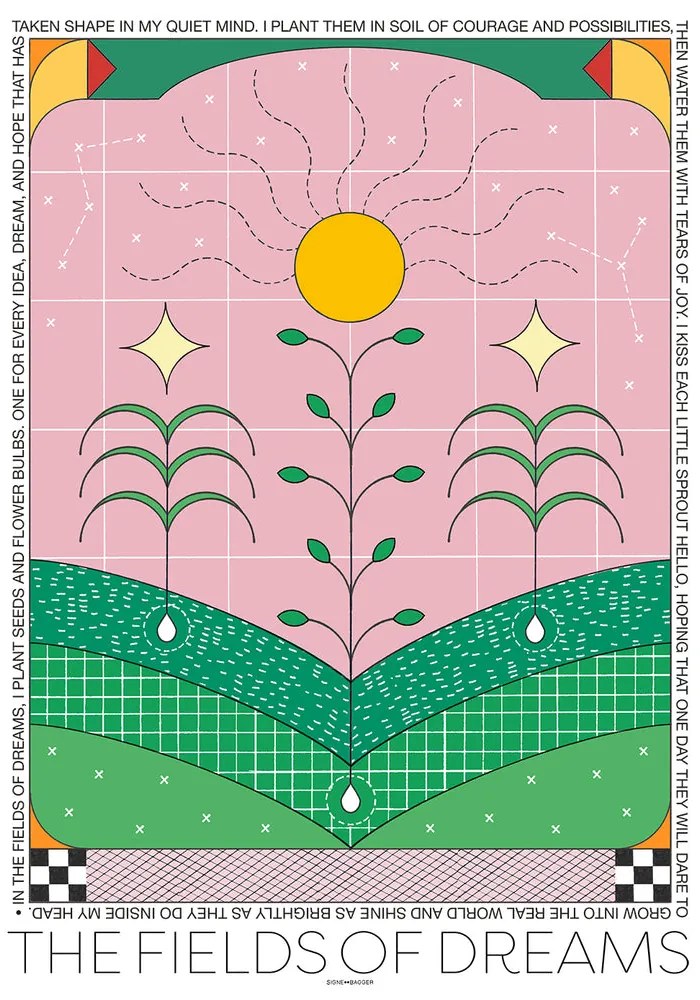The Poster Club Plagát The Fields of Dreams by Signe Bagger 50x70 cm
