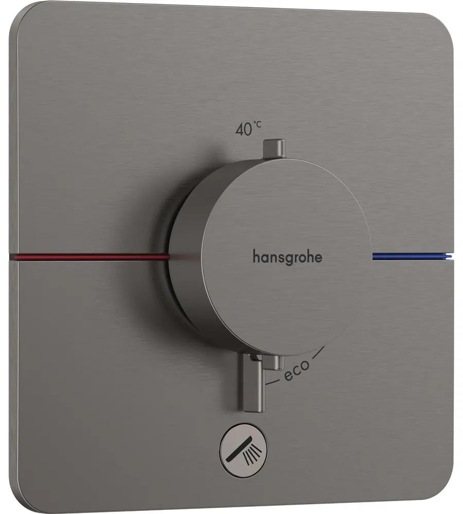 HANSGROHE ShowerSelect Comfort Q termostat pod omietku pre 1 spotrebič a ďalší výtok, kartáčovaný čierny chróm, 15589340