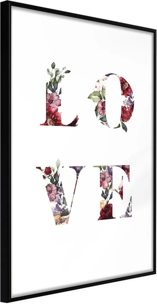 Plagát kvetinový nápis - Floral Love