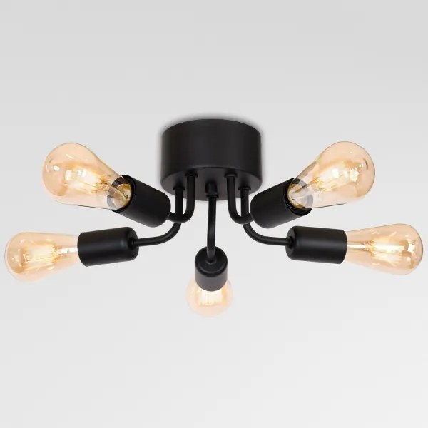 Prisadený luster BRENDA 5xE27/60W/230V čierna