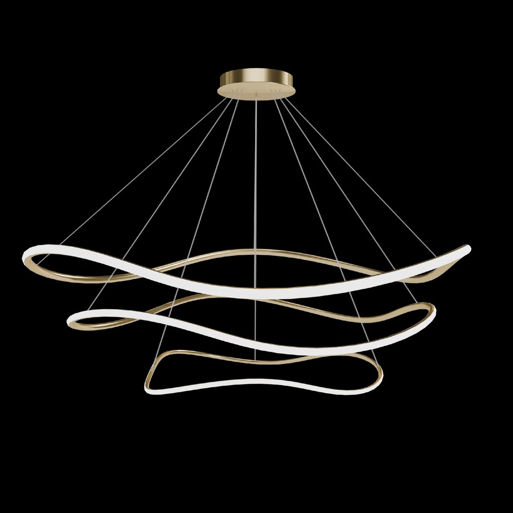 Toolight Toolight, stropné svietidlo 80cm, 24W, 3000K, LHJ018-CP3, zlatá, OSW-50008