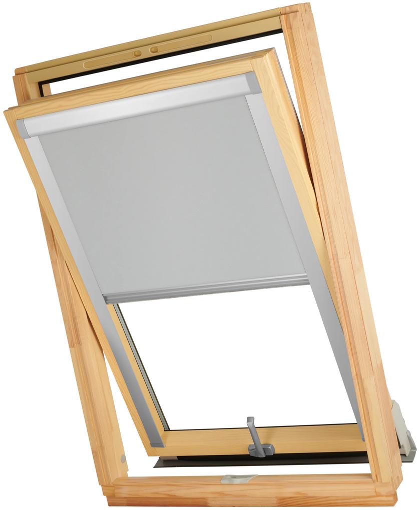 Dekodum Termoizolačná roleta na strešné okno typu FAKRO 55x98 Farba látky: White Silver, Farba profilu: Borovica
