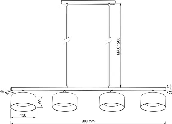 Brilagi - Luster na lanku AURA LUX 4xGX53/30W/230V čierna/zlatá