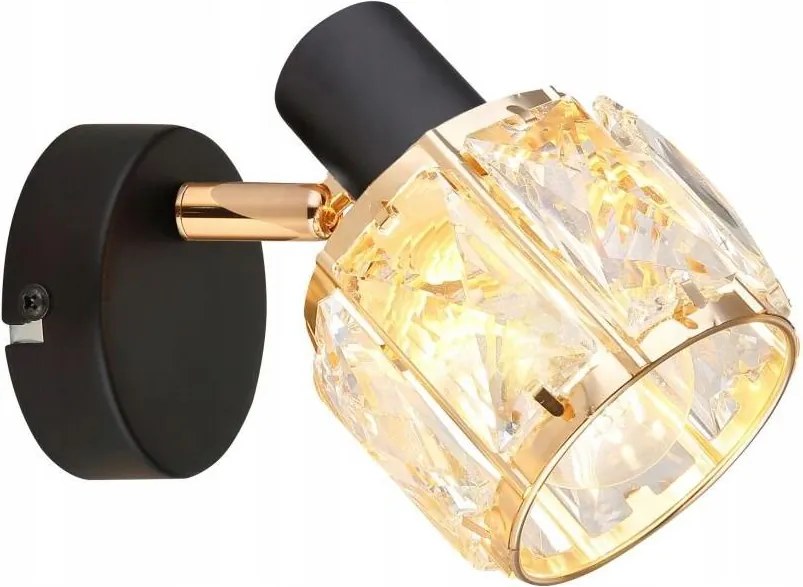 Nástenné bodové svietidlo DUBAI 1xE14/40W/230V čierna/zlatá