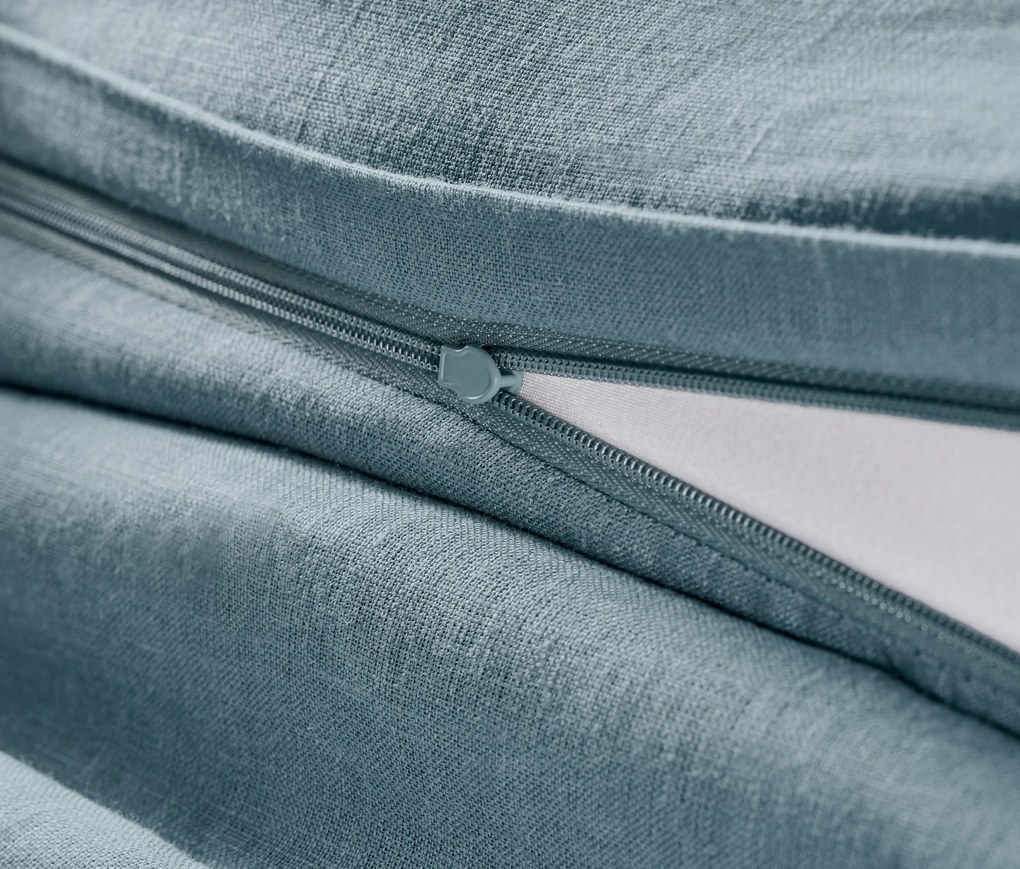 Ľanová posteľná bielizeň, modrá, štandardná veľkosť