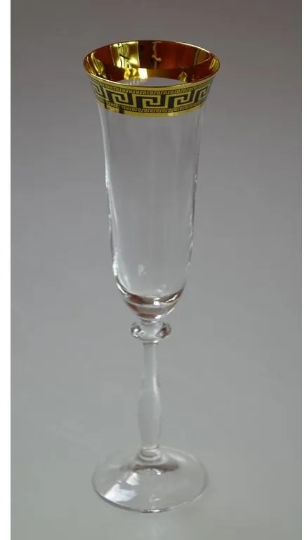 BOHEMIA ANGELA VERSO GOLD POHÁR NA ŠAMPANSKÉ 190 ML SADA 6 KS