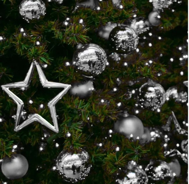 Vianočné guľky - strieborné SYSD1688-064 (30ks)