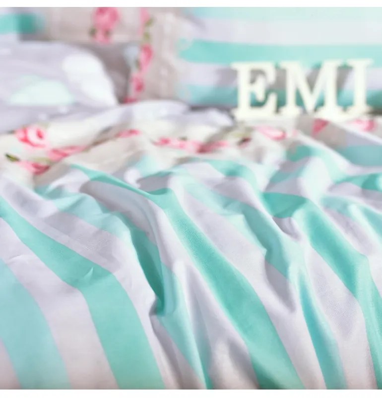 Bavlnené obliečky Ariela farebné EMI, Štandardný set jednolôžko obsahuje 1x 140x200 + 1x 70x90