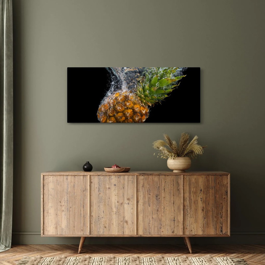 Obraz ananásu vo vode (120x50 cm)
