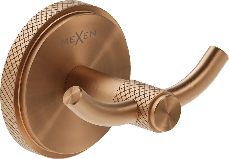 Mexen Gravo, nástenný dvojitý háčik na uteráky, medená matná, 70A93012-65