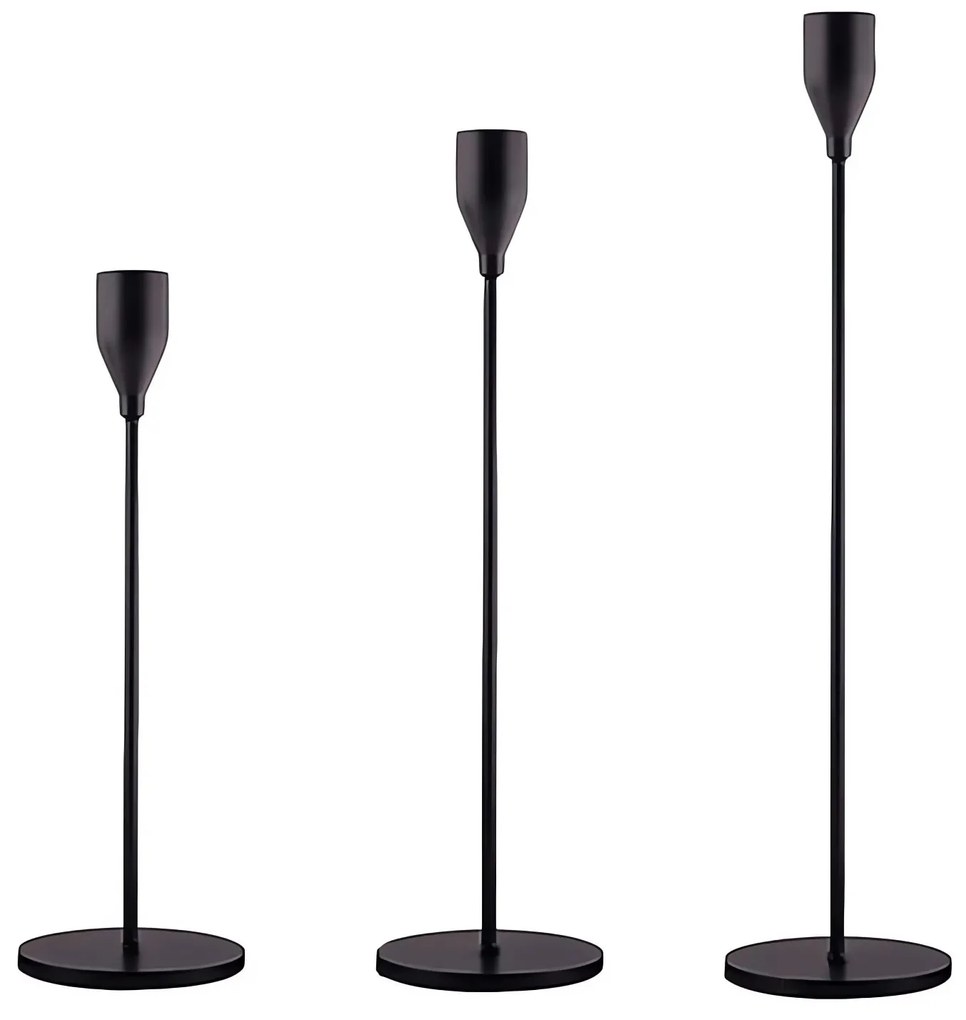 Verk 27581 Sada svietnikov Glamour, 3 ks čierna