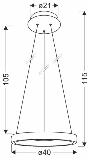 LED Luster na lanku HASHIM LED/22W/230V pr. 40 cm medená