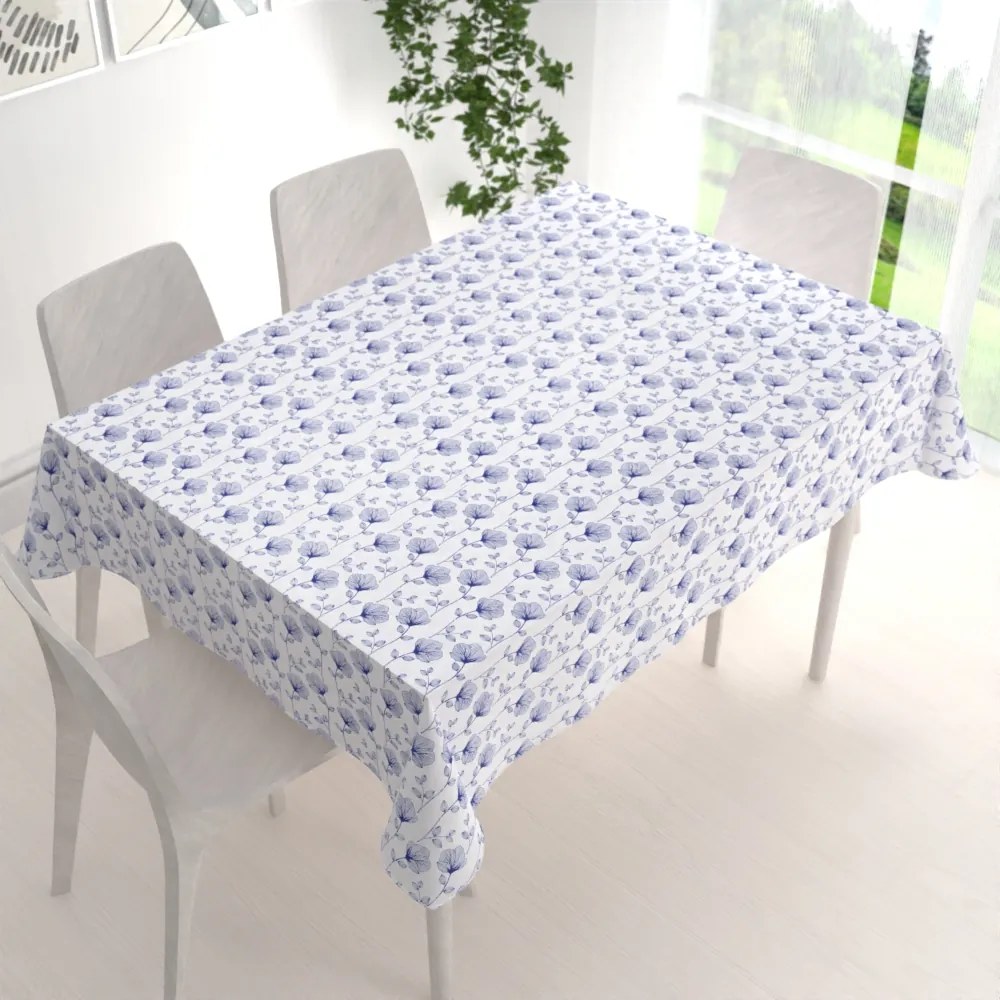 Biante Bavlnený obdĺžnikový obrus Sandra SA-254 Modré poľné kvety 100x140 cm