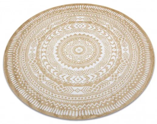 Dywany Łuszczów, Kusový koberec Napkin gold kruh, 140x140 (priemer) kruh, žltá, chodba / predsieň