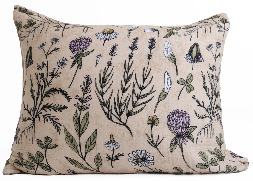 Mušelínová obliečka na vankúš 70 × 90 cm – Herbár