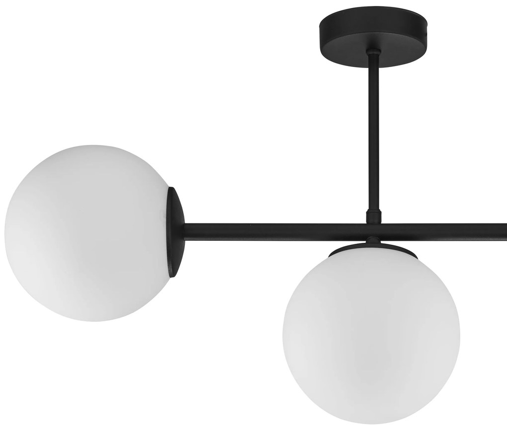 TK-LIGHTING Závesné osvetlenie na tyči CELESTE, 3xE27, 60W, guľa, čiernobiele