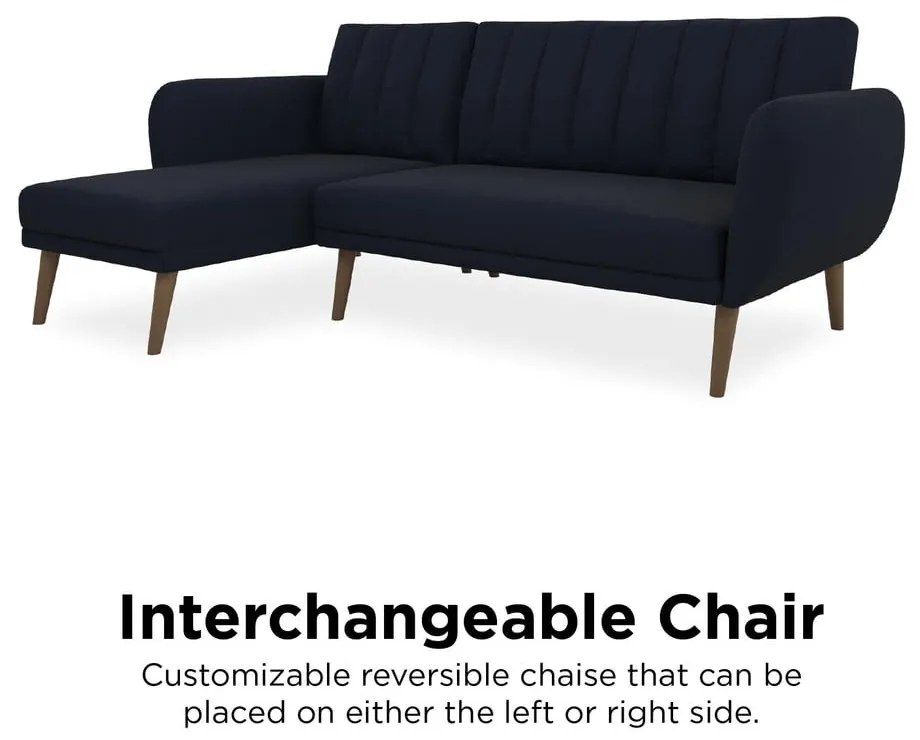 Tmavomodrá rozkladacia rohová pohovka Brittany - Novogratz